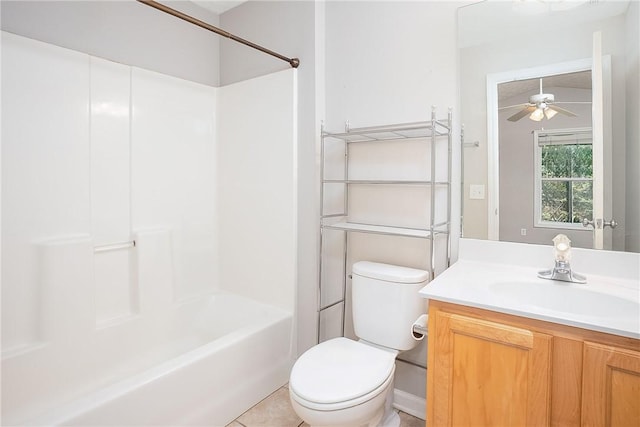1385 S Donahue Dr Unit 4201, Auburn, AL 36832 - bathroom featuring vanity, a ceiling fan, and shower / tub combination