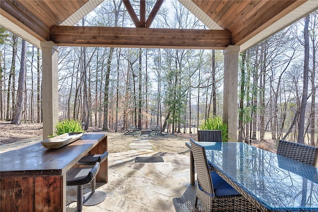 view of patio with outdoor dining area