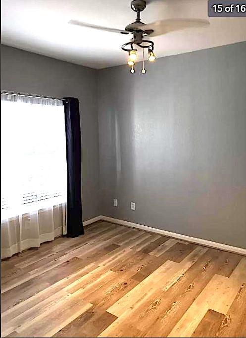 447 W Longleaf Dr Unit 101, Auburn, AL 36832 - unfurnished room with light wood finished floors and ceiling fan