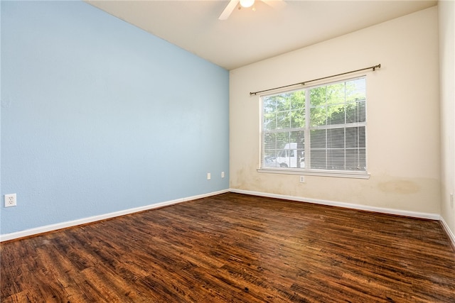 447 W Longleaf Dr Unit 1007, Auburn, AL 36832 - spare room with ceiling fan, dark wood-type flooring, baseboards, and vaulted ceiling