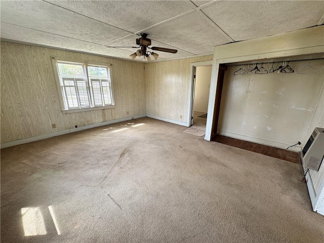 4380 County Road 62, Lafayette, AL 36862 - empty room with carpet floors, baseboards, heating unit, and ceiling fan