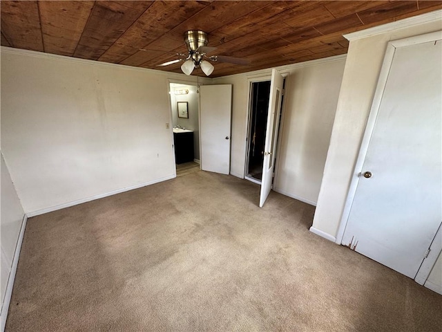 4380 County Road 62, Lafayette, AL 36862 - unfurnished bedroom featuring wooden ceiling, baseboards, crown molding, and carpet