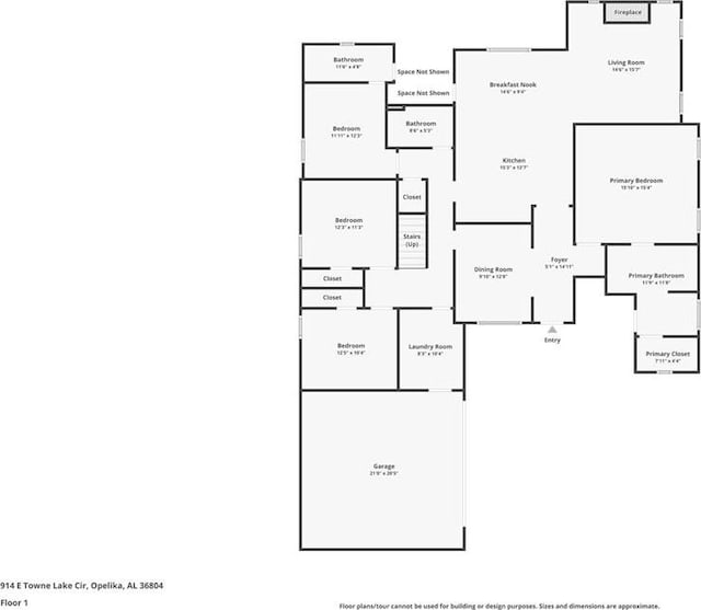 914 E Towne Lake Cir, Opelika, AL 36804 - room layout