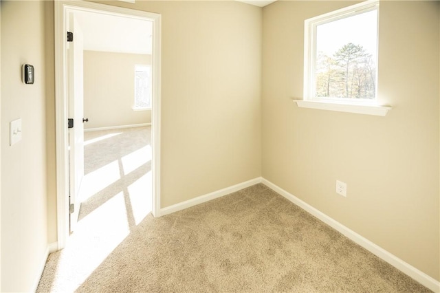 view of carpeted spare room