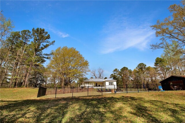 view of yard with fence