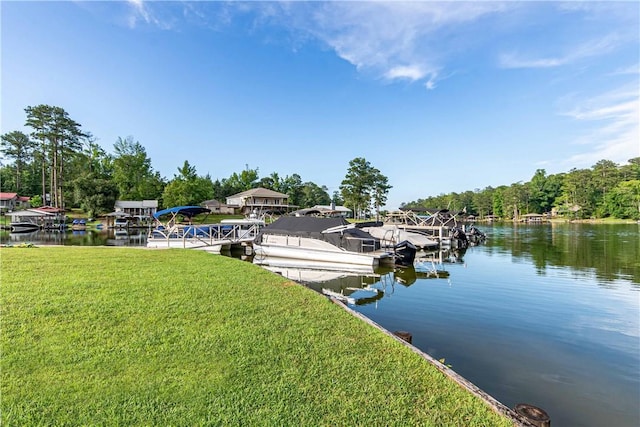 325 Whisper Trce, Tallassee, AL 36078 - dock featuring a lawn and a water view