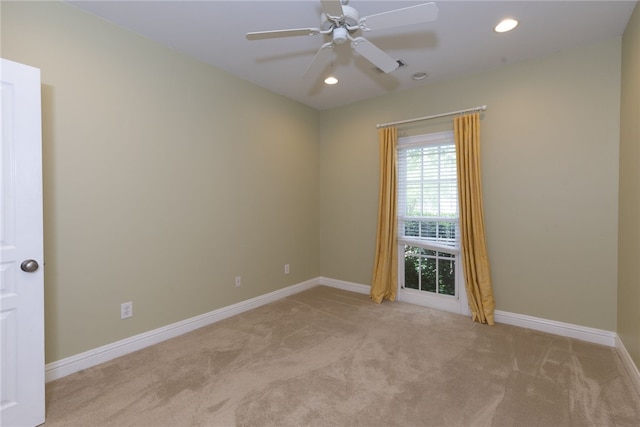1761 Woodley Rd, Auburn, AL 36830 - carpeted spare room with recessed lighting and ceiling fan