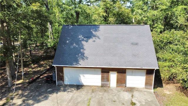 exterior space with an outbuilding