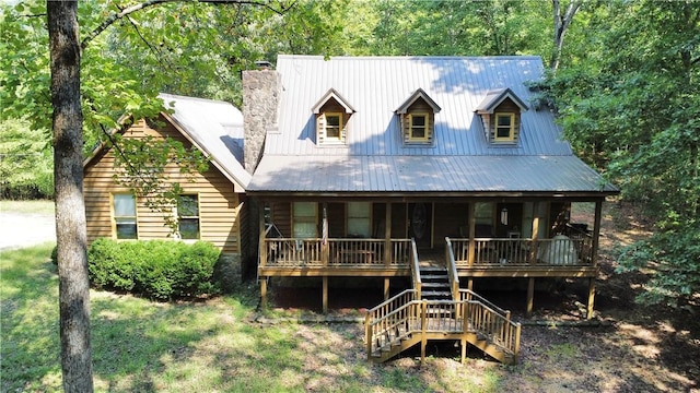 view of front of property with covered porch