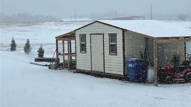 view of snow covered structure