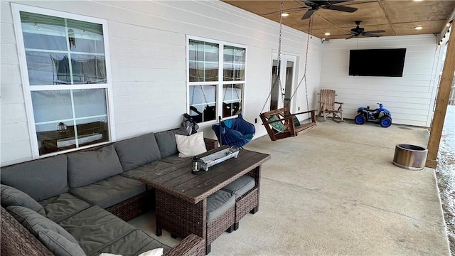 view of patio / terrace with an outdoor hangout area and ceiling fan