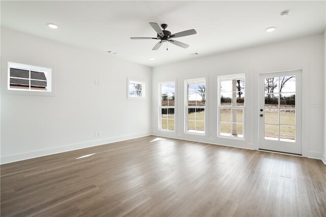 1013 Crossing Ct E, Valley, AL 36854 - spare room featuring a smoke detector, wood finished floors, ceiling fan, and recessed lighting