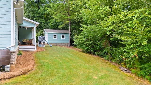 4112 Creekview Ct, Auburn, AL 36832 - view of grassy yard featuring an outdoor structure