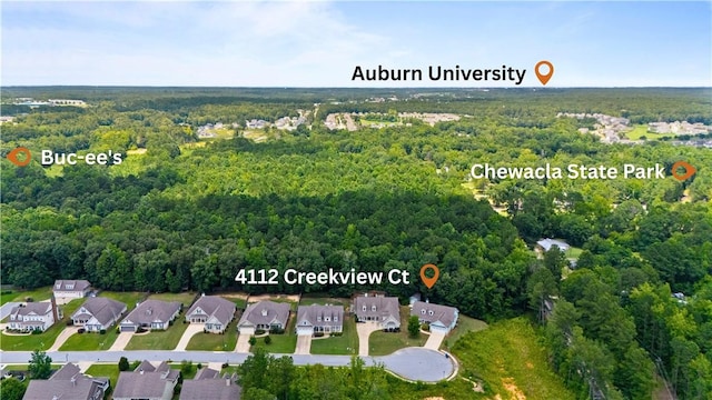 4112 Creekview Ct, Auburn, AL 36832 - aerial view of property's location with nearby suburban area