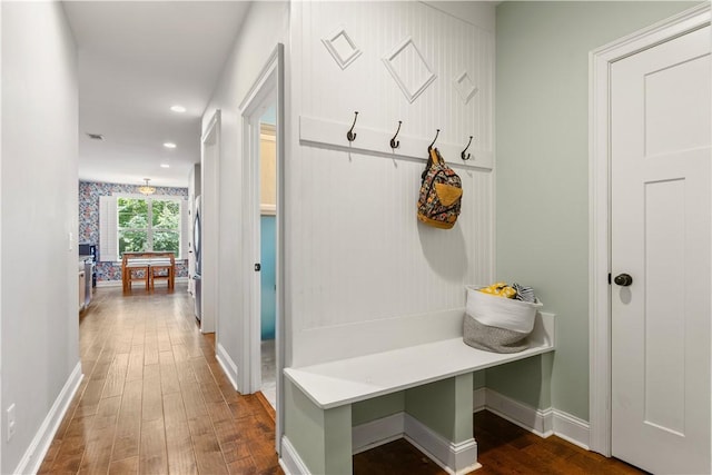 4112 Creekview Ct, Auburn, AL 36832 - mudroom with wood finished floors and recessed lighting