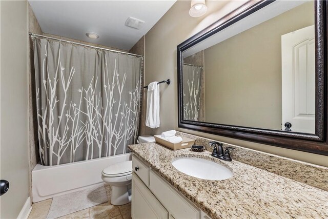 1895 Talcott Ct, Auburn, AL 36830 - bathroom with vanity, shower / bath combo, and tile patterned flooring
