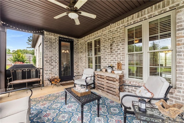 1895 Talcott Ct, Auburn, AL 36830 - view of patio / terrace featuring ceiling fan, a grill, and outdoor lounge area