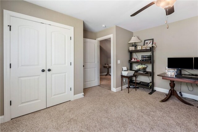 1895 Talcott Ct, Auburn, AL 36830 - carpeted office space with ceiling fan and baseboards