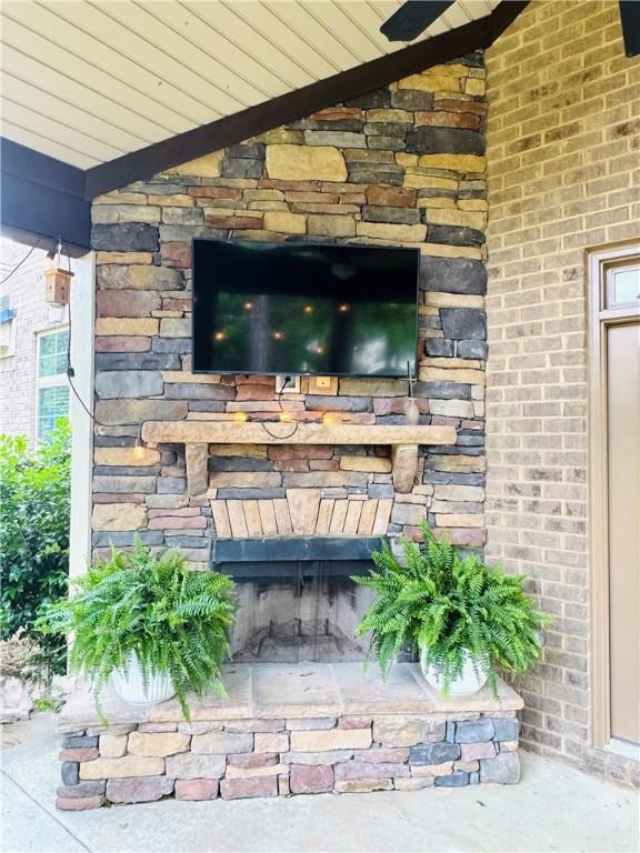 2217 Morgan Dr, Auburn, AL 36830 - exterior view of a fireplace and brick siding