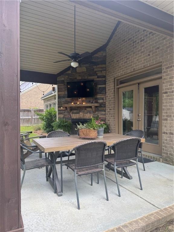2217 Morgan Dr, Auburn, AL 36830 - view of patio featuring outdoor dining area and ceiling fan