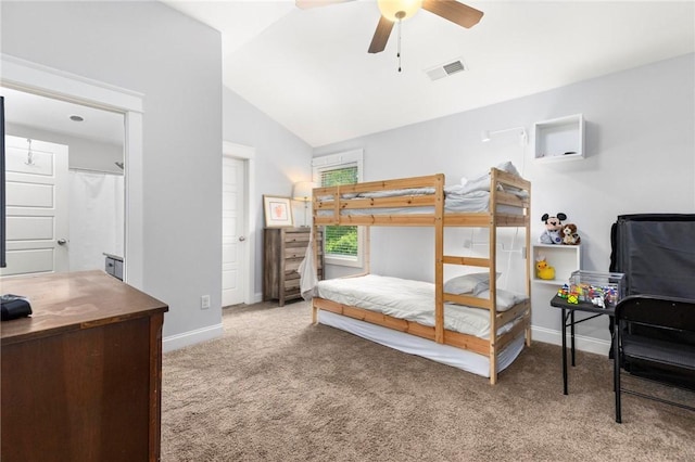 2217 Morgan Dr, Auburn, AL 36830 - bedroom featuring carpet flooring, vaulted ceiling, and baseboards