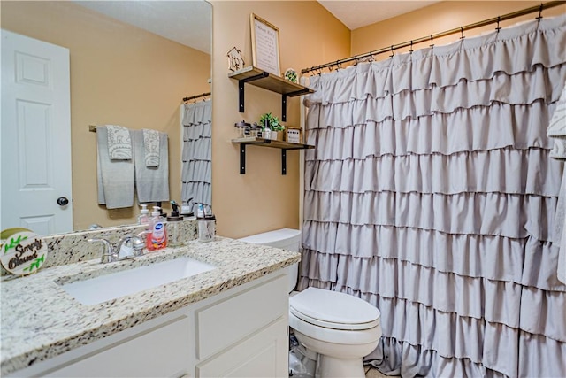 205 Summerbrooke Loop, Phenix City, AL 36870 - bathroom featuring toilet, vanity, and a shower with curtain