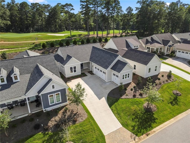 aerial view featuring golf course view