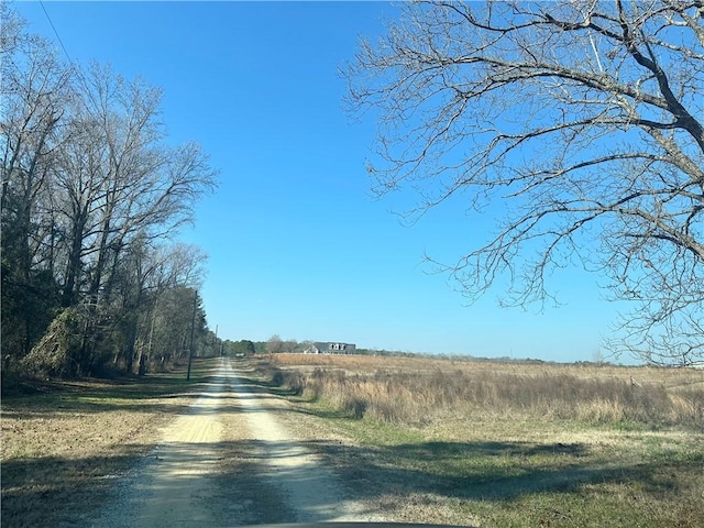 view of street with a rural view