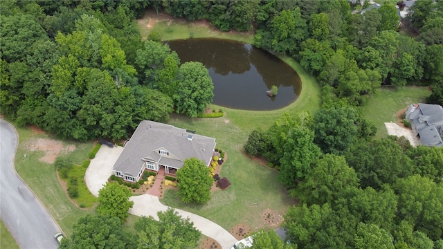 aerial view of property's location featuring a nearby body of water