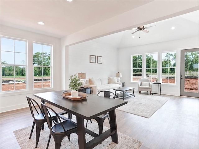 8 Crossing Ct E, Valley, AL 36854 - dining space featuring a ceiling fan, recessed lighting, and light wood-type flooring