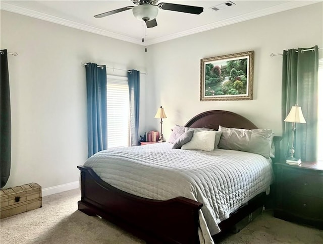 1836 Waterfall Rd, Auburn, AL 36830 - carpeted bedroom with ornamental molding and a ceiling fan