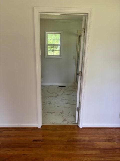 2420 38th Blvd, Valley, AL 36854 - hallway with baseboards and wood finished floors
