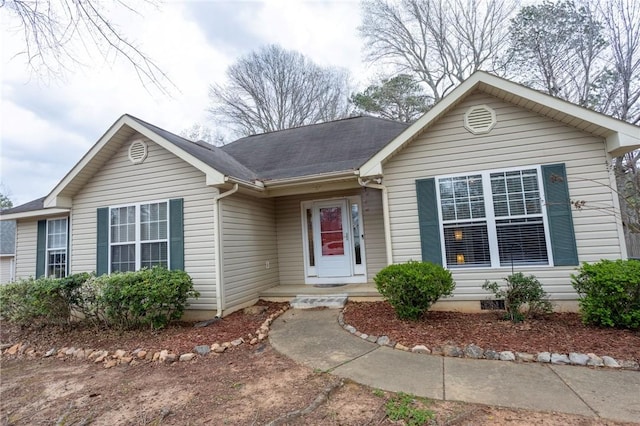 view of single story home