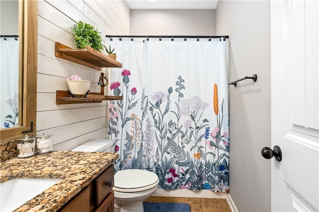 172 Solamere Ln, Auburn, AL 36832 - bathroom featuring vanity, tile patterned floors, and a shower with curtain