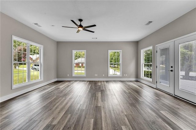 1661 S Camden Ct, Auburn, AL 36830 - empty room with french doors, dark wood-style flooring, and plenty of natural light