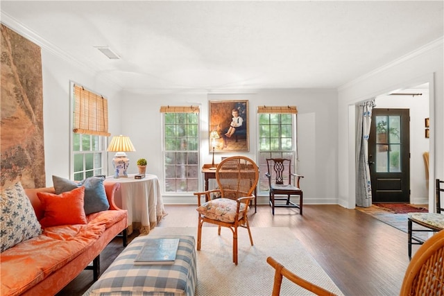 2521 Middle Brook Ln, Auburn, AL 36832 - living room with crown molding and wood finished floors