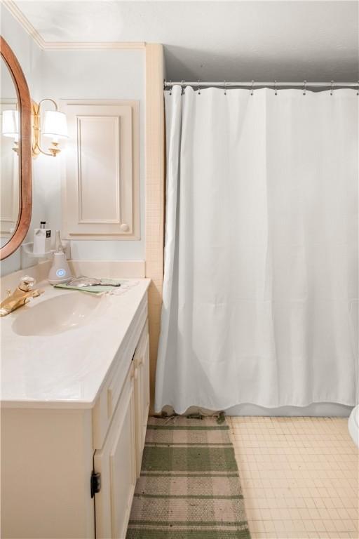 2521 Middle Brook Ln, Auburn, AL 36832 - bathroom with vanity and a shower with shower curtain