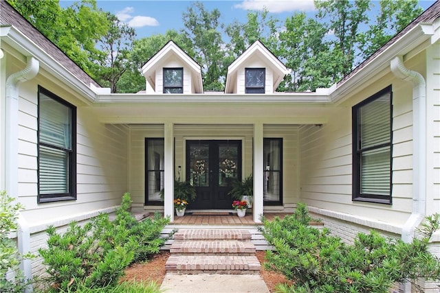 3897 Moores Mill Rd, Auburn, AL 36830 - view of exterior entry with covered porch and french doors