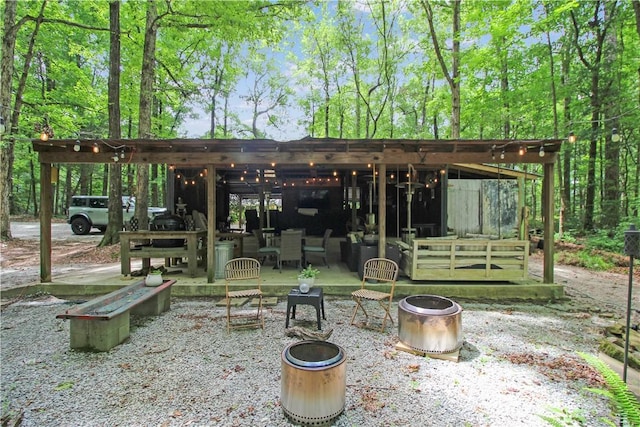 3897 Moores Mill Rd, Auburn, AL 36830 - view of patio / terrace with an outdoor fire pit