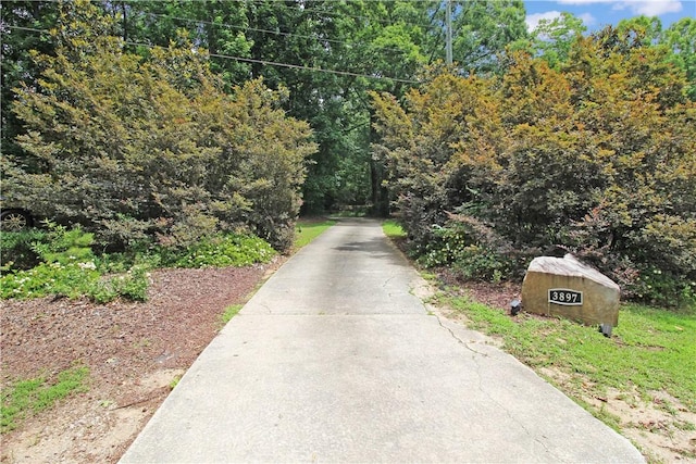 3897 Moores Mill Rd, Auburn, AL 36830 - view of concrete road with a forest view