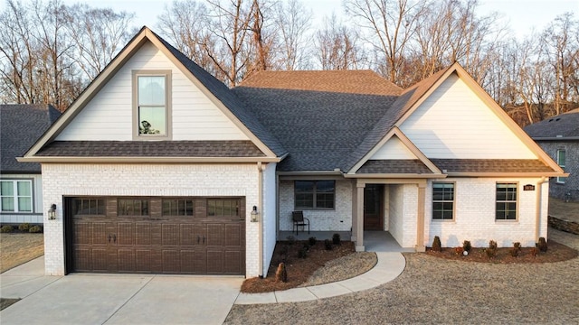 view of front of house with a garage