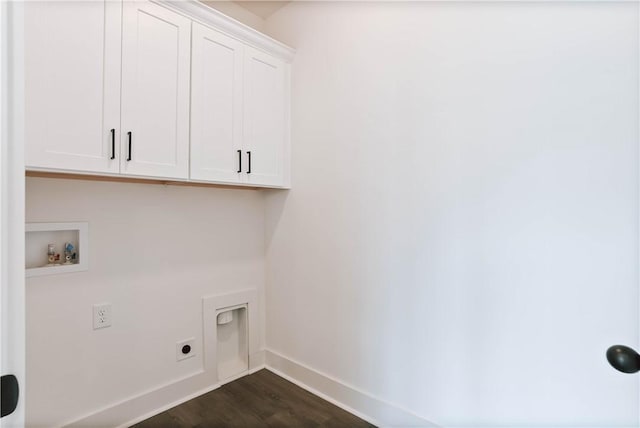7 Crossing Ct E, Valley, AL 36854 - laundry area with cabinet space, hookup for a washing machine, electric dryer hookup, and dark wood finished floors