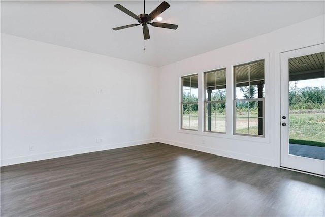 7 Crossing Ct E, Valley, AL 36854 - empty room with dark wood-style flooring, a ceiling fan, and lofted ceiling