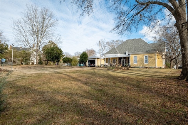 view of yard with fence