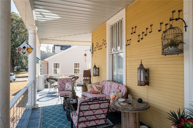 view of patio featuring covered porch