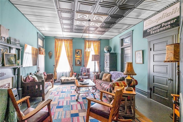 interior space featuring an ornate ceiling