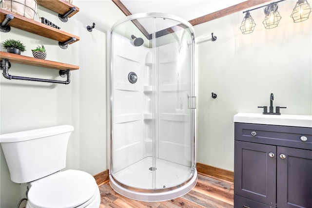1515 County Road 63, Tuskegee, AL 36083 - full bath featuring a stall shower, wood finished floors, and vanity