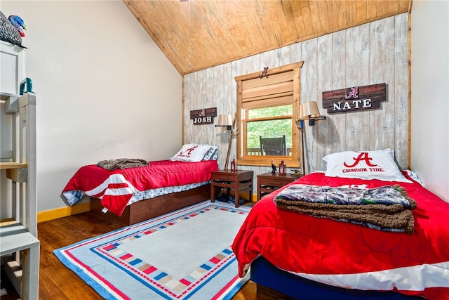 1515 County Road 63, Tuskegee, AL 36083 - bedroom featuring wood ceiling, lofted ceiling, and wood finished floors