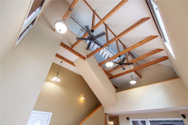 details featuring beam ceiling