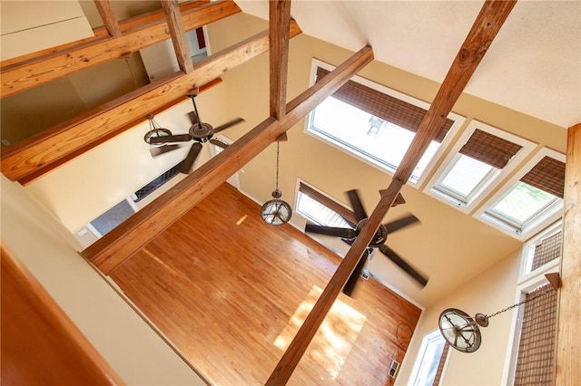 interior details with ceiling fan